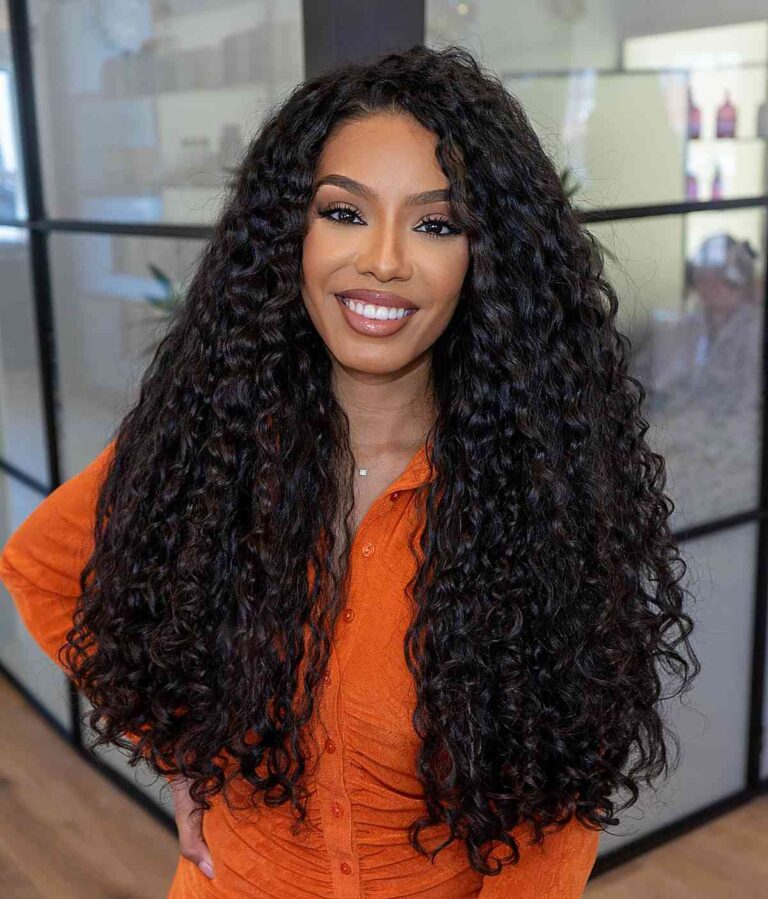 long hair wth curls